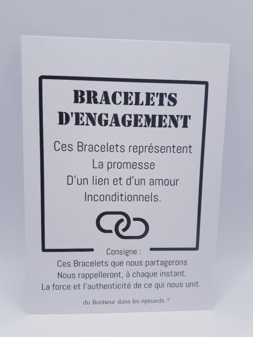 CARTE + 2 BRACELETS D'ENGAGEMENT