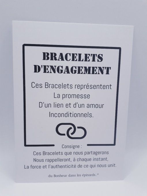 CARTE + 2 BRACELETS D'ENGAGEMENT 