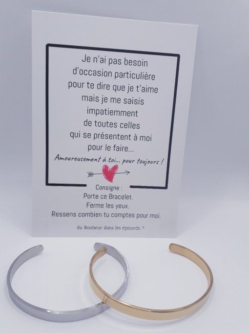 CARTE AMOUREUSEMENT A TOI + 2 BRACELETS JONCS 