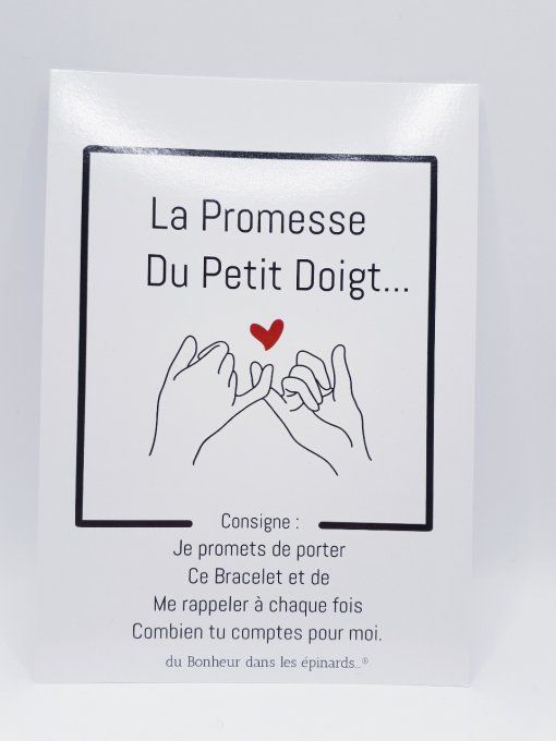 CARTE PROMESSE DU PETIT DOIGT + 2 BRACELETS PROMESSE - R11N