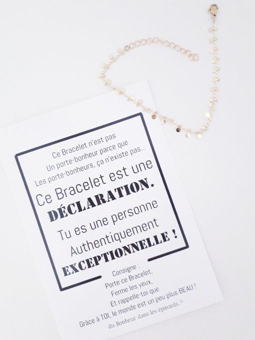 CARTE PERSONNE EXCEPTIONNELLE + 1 BRACELET PAMPILLES - R44 