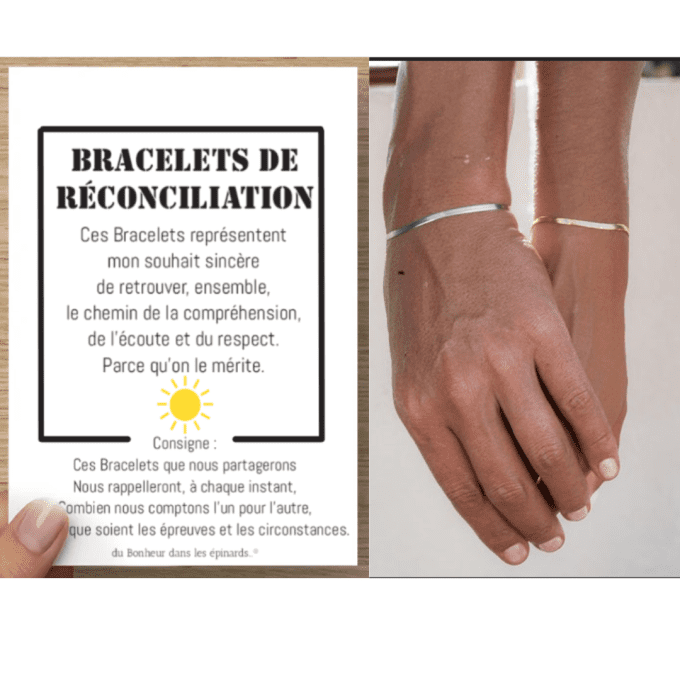 CARTE RECONCILIATION + 2 BRACELETS DE RECONCILIATION 