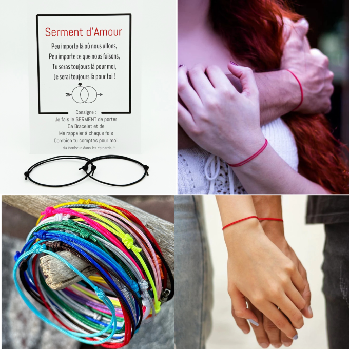 CARTE + 2 BRACELETS (14 coloris au choix) - SERMENT D'AMOUR - R23