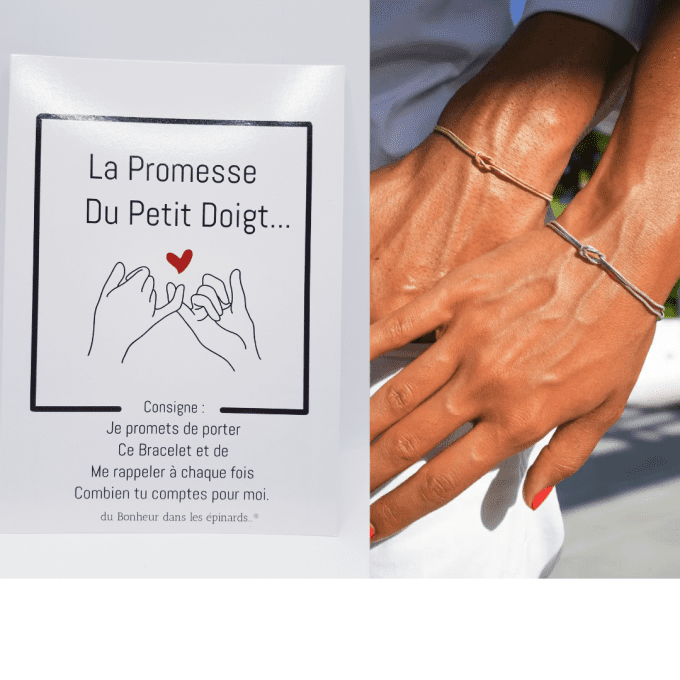 CARTE PROMESSE DU PETIT DOIGT + 2 BRACELETS PROMESSE - R11N