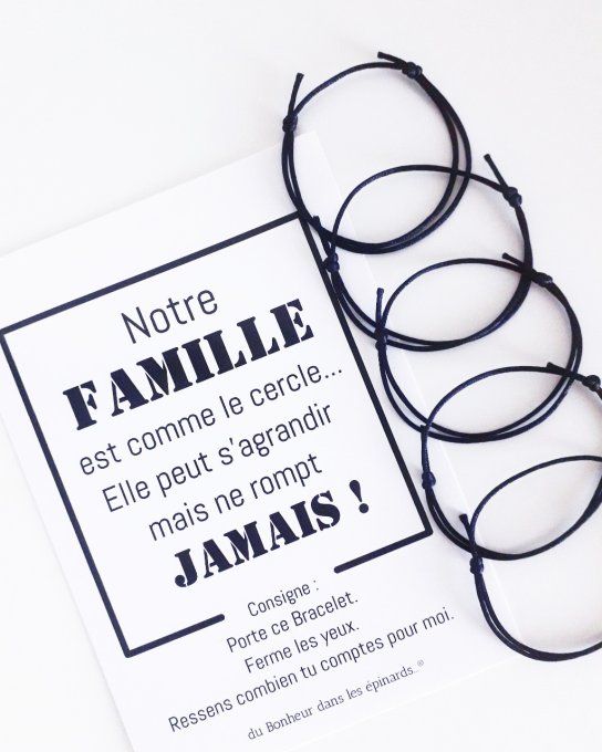 CARTE NOTRE FAMILLE  + 2 à 10 BRACELETS - F01